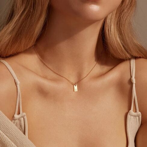 Roe Dolph Initial Necklaces Adjustable Gold Letter Choker Necklace Dainty Square Necklace Simple Initial Necklace Trendy Pendant Jewelry in Saudi Arabia