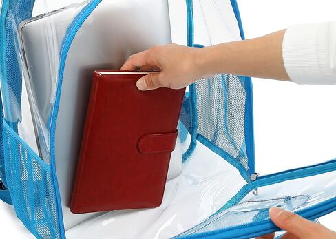 حقيبة ظهر Kouxunt شفافة للرجال والنساء شديدة التحمل من البلاستيك PVC الشفاف حقيبة ظهر مدرسية شفافة شفافة من خلال حقائب الكتب للمراهقات والأولاد (أحمر) in Saudi Arabia