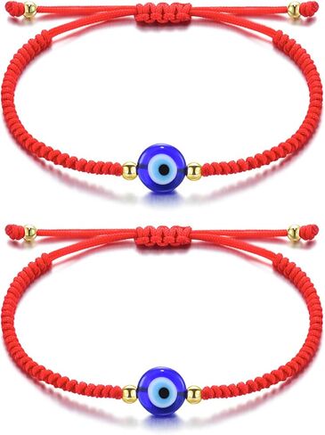 Seyaa اليدوية الشر العين أساور سلسلة حمراء سوار Ojo Turco Kabbalah حماية الحظ تميمة أتمنى سوار مجوهرات للنساء الرجال أصدقاء الأسرة in Kuwait