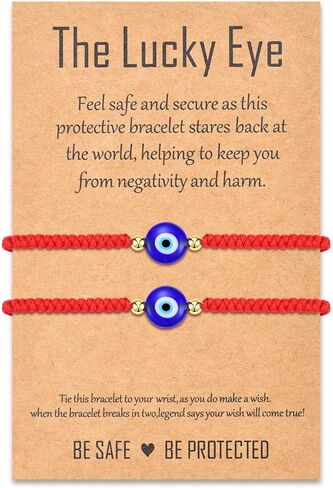Seyaa اليدوية الشر العين أساور سلسلة حمراء سوار Ojo Turco Kabbalah حماية الحظ تميمة أتمنى سوار مجوهرات للنساء الرجال أصدقاء الأسرة in Kuwait