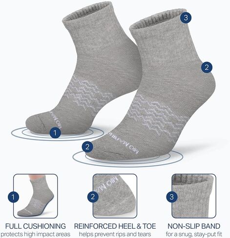 جوارب مارينو للكاحل للرجال - جوارب رياضية للرجال باللونين الأسود والأبيض - حزمة متعددة للتحكم في الرطوبة in Kuwait