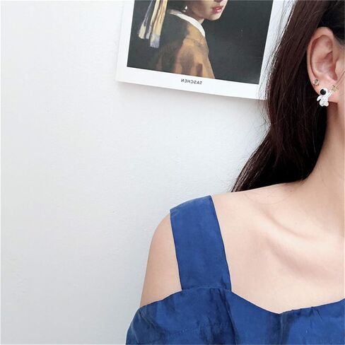 coadipress 3D Astronaut Star Stud Earrings for Women Teen Girls Cute Funny Creative Cartoon Gold Plated White Spaceman Irregular Asymmetric Earrings Jewelry in Saudi Arabia