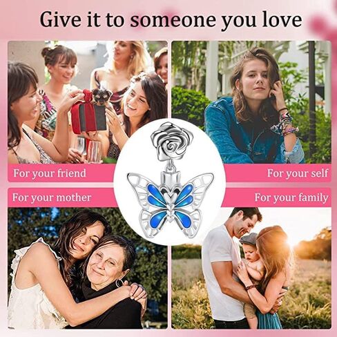 سحر الفراشة الأرجوانية للأساور الزرقاء المتدلية سحر عيد ميلاد الأمهات هدايا مجوهرات عيد الحب للنساء والفتيات in Kuwait