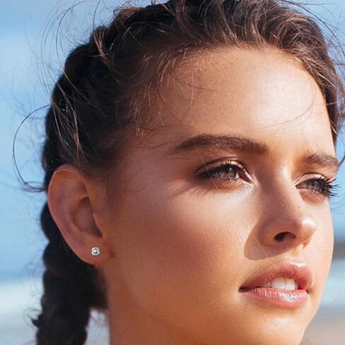 6 أزواج من أقراط التيتانيوم للنساء والرجال مكعبة الزركونيوم لا تسبب الحساسية مجموعة من الأقراط للأذنين الحساسة 3-8 مم in Kuwait