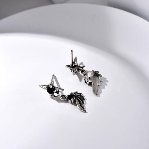 أقراط رجالي من الفضة الإسترليني عيار 925 أقراط كلاسيكية بتصميم عتيق للجنسين أقراط رائعة للنساء والرجال أقراط على الطراز القوطي الشرير للحفلات in Kuwait