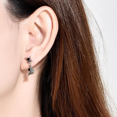 أقراط رجالي من الفضة الإسترليني عيار 925 أقراط كلاسيكية بتصميم عتيق للجنسين أقراط رائعة للنساء والرجال أقراط على الطراز القوطي الشرير للحفلات in Kuwait