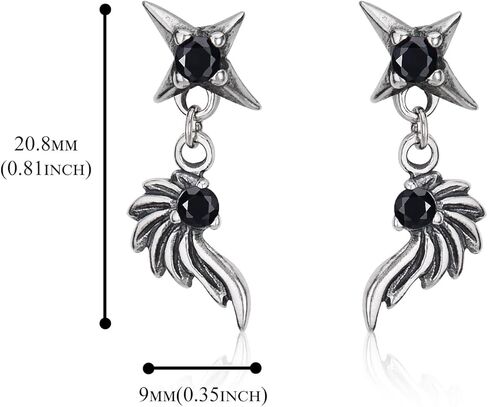 أقراط رجالي من الفضة الإسترليني عيار 925 أقراط كلاسيكية بتصميم عتيق للجنسين أقراط رائعة للنساء والرجال أقراط على الطراز القوطي الشرير للحفلات in Kuwait