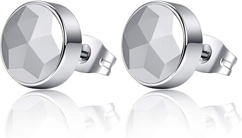 اقراط مرصعة من كربيد التنجستن للرجال والنساء من تونجستوري، اقراط اذن دائرية 9 ملم (زوج واحد: 5.7 غرام) in Kuwait