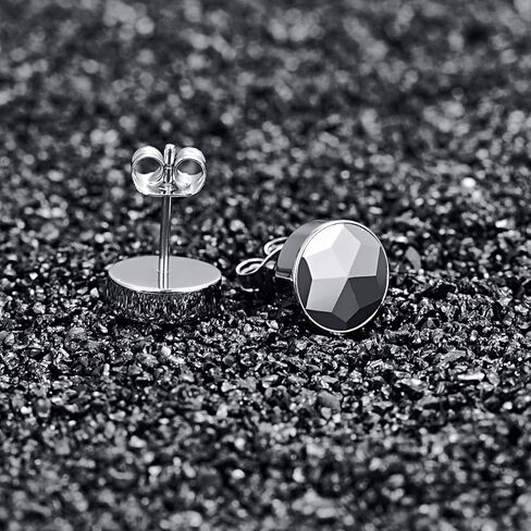 اقراط مرصعة من كربيد التنجستن للرجال والنساء من تونجستوري، اقراط اذن دائرية 9 ملم (زوج واحد: 5.7 غرام) in Kuwait