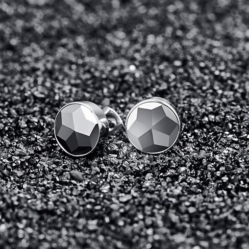 اقراط مرصعة من كربيد التنجستن للرجال والنساء من تونجستوري، اقراط اذن دائرية 9 ملم (زوج واحد: 5.7 غرام) in Kuwait