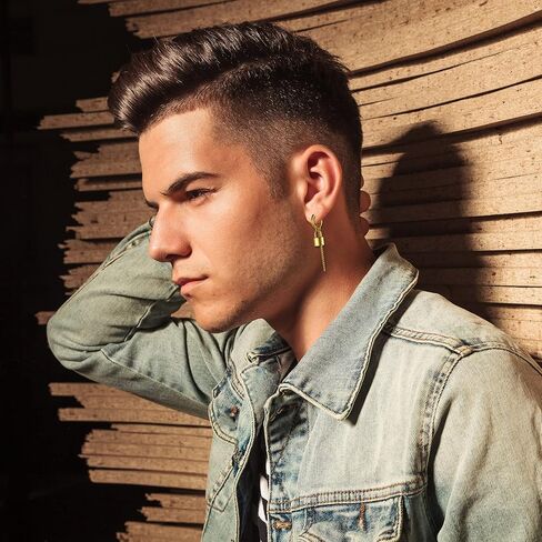 مجموعة أقراط بمفتاح قفل وسلسلة طويلة للنساء والرجال، أقراط متدلية من الفولاذ المقاوم للصدأ وأطواق ثقب مفصلية لعيد الحب والهالوين in Kuwait