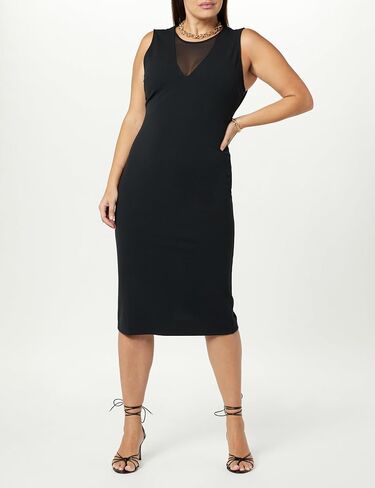 The Drop Women's Joce Mesh V-Neck Midi Dress in Saudi Arabia