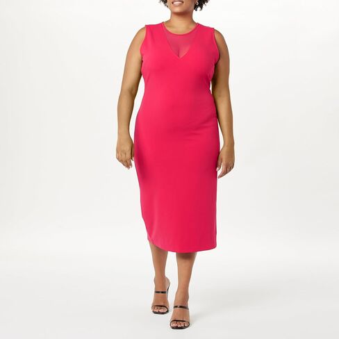 The Drop Women's Joce Mesh V-Neck Midi Dress in Saudi Arabia
