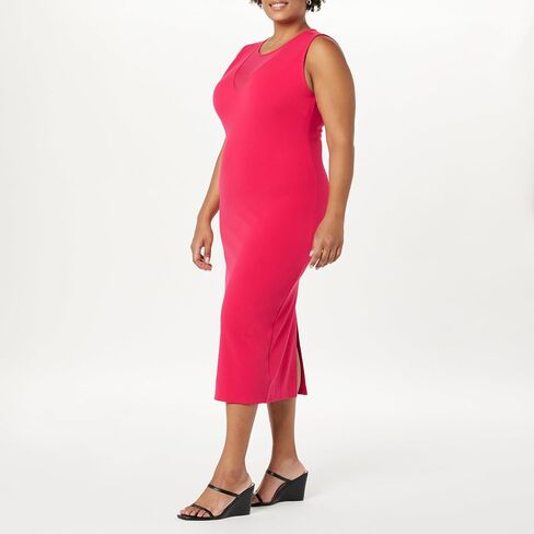 The Drop Women's Joce Mesh V-Neck Midi Dress in Saudi Arabia