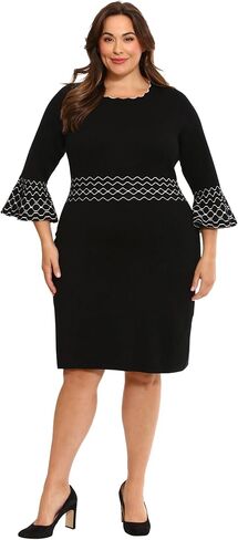 London Times Women's Knit Lurex Shine Dressy Occasion Event Sweater Dress in Saudi Arabia