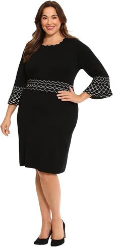 London Times Women's Knit Lurex Shine Dressy Occasion Event Sweater Dress in Saudi Arabia