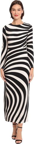 Donna Morgan Women's Striped Long Sleeve Easy Body Maxi Dress in Saudi Arabia