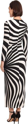 Donna Morgan Women's Striped Long Sleeve Easy Body Maxi Dress in Saudi Arabia