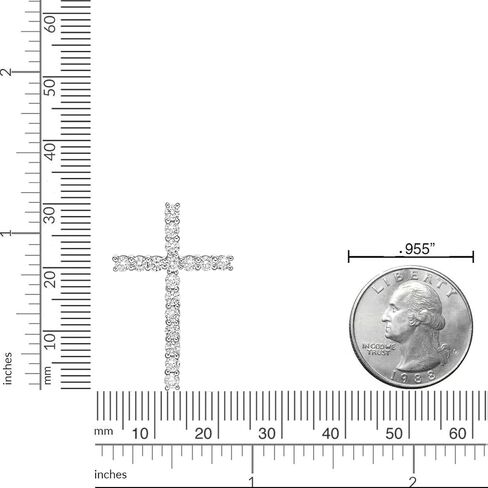 Lavari Jewelers 1/4 to 1 Carat Lab Grown Diamond Cross Pendant Necklace for Women in 10k White Gold on 18 Inch Chain (G-H, VS2-SI1, cttw) Spring Ring in Saudi Arabia