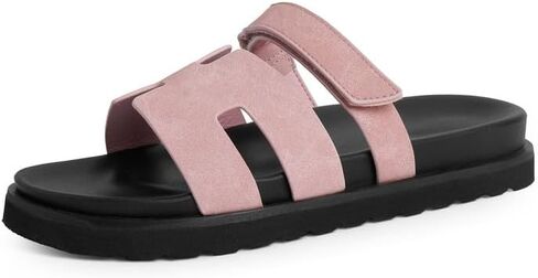 Modatope Womens Flat Sandals Pink H Sandals Summer Slide Sandals for Women Size 8 in Saudi Arabia