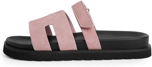 Modatope Womens Flat Sandals Pink H Sandals Summer Slide Sandals for Women Size 8 in Saudi Arabia