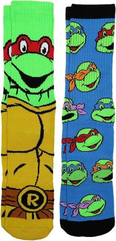 Hyp Teenage Mutant Ninja Turtles Casual Crew Socks 2 Pair Pack Shoe Size 6-12 in Saudi Arabia