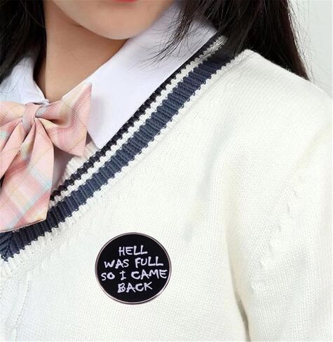 كان الجحيم ممتلئًا لذا أعود المينا دبوس حقيبة الملابس الجينز التلبيب دبوس مضحك الشرير القوطية مجوهرات هالوين هدية الكريسماس للأصدقاء in Kuwait