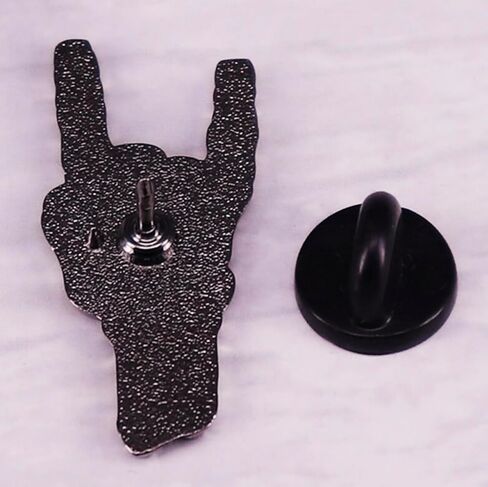 Sign of the Horns Rock On Skeleton Hand Heavy Metal Music Evil Eye Wicca 1.25" Enamel Pin Badge in Saudi Arabia