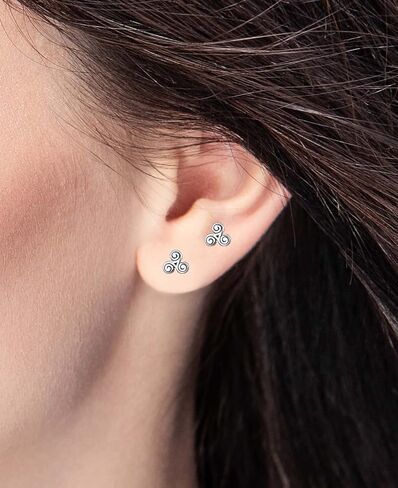 KIWI DAISY Hypoallergenic Sterling Silver Celtic/Trinity/Spiral Very Tiny Stud Earrings in Saudi Arabia