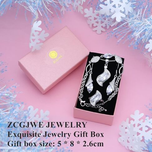 Jewelry Sets for Women Necklace Dangle Earrings Adjustable Ring Bracelet Costume Luxury Set for Women Girl Mom Wife Girlfriend Best Friend Ladies Bride bridesmaid Gift… in Kuwait