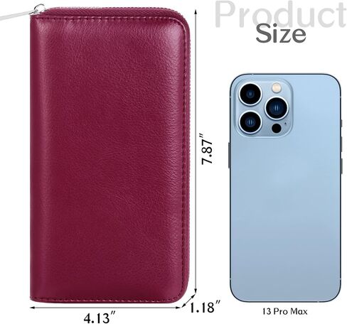 CILLA RFID Blocking 36 Credit Card Holders Women Wallet Zip Around Accordion Checkbook Wallet Large Capacity Genuine Leather Purse in Saudi Arabia