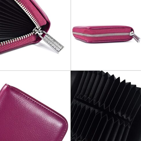 CILLA RFID Blocking 36 Credit Card Holders Women Wallet Zip Around Accordion Checkbook Wallet Large Capacity Genuine Leather Purse in Saudi Arabia