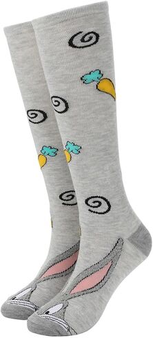 Bioworld Looney Tunes Bugs Bunny with Knit Carrot Pattern Women's Knee High Socks in Saudi Arabia