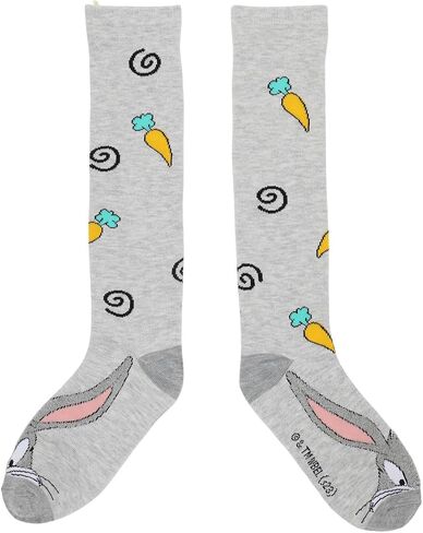 Bioworld Looney Tunes Bugs Bunny with Knit Carrot Pattern Women's Knee High Socks in Saudi Arabia