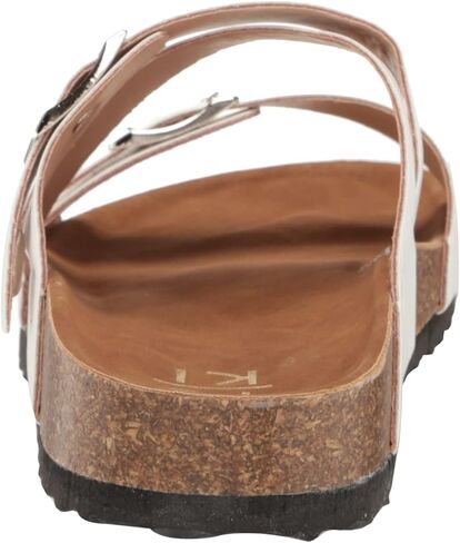 YOKI-GIAN-27 Women's Cork Flat Sandal With Criss Cross Leather Buckle Strap, White, 10 M US in Saudi Arabia