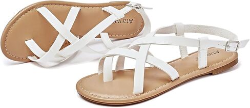 صنادل مسطحة للسيدات من Ataiwee - صنادل مسطحة مريحة كاجوال للربيع والصيف. in Kuwait