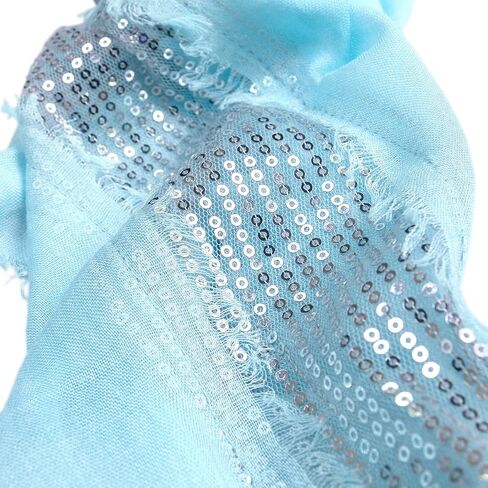 Solid Color Frayed Edge Sequin Stripe Glitter Scarf in Saudi Arabia