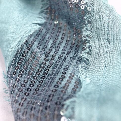 Solid Color Frayed Edge Sequin Stripe Glitter Scarf in Saudi Arabia