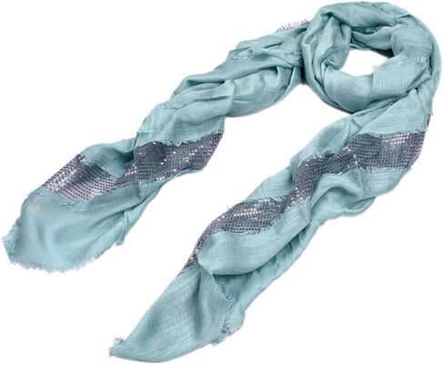 Solid Color Frayed Edge Sequin Stripe Glitter Scarf in Saudi Arabia