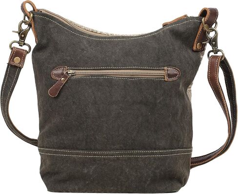 Myra Bag Coffee Upcycled Canvas & Leather Shoulder Bag S-1557 in Saudi Arabia