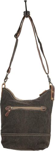 Myra Bag Coffee Upcycled Canvas & Leather Shoulder Bag S-1557 in Saudi Arabia