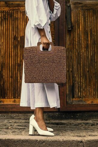 YYW Large Handwoven Straw Bag Travel Shopping Handbag Woven Straw Beach Bag for Women Girls in Saudi Arabia