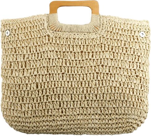 YYW Large Handwoven Straw Bag Travel Shopping Handbag Woven Straw Beach Bag for Women Girls in Saudi Arabia