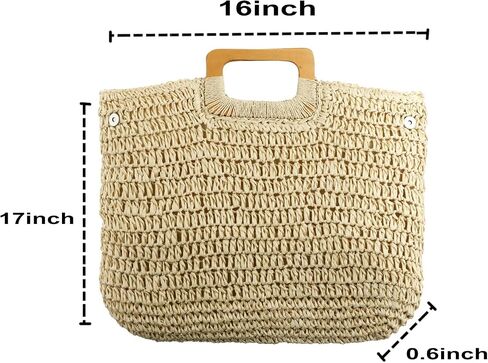 YYW Large Handwoven Straw Bag Travel Shopping Handbag Woven Straw Beach Bag for Women Girls in Saudi Arabia