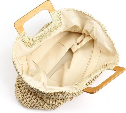 YYW Large Handwoven Straw Bag Travel Shopping Handbag Woven Straw Beach Bag for Women Girls in Saudi Arabia