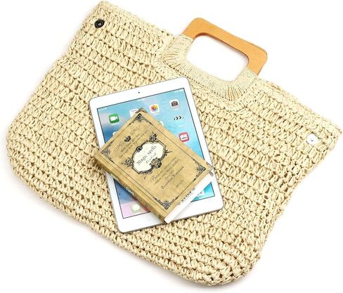 YYW Large Handwoven Straw Bag Travel Shopping Handbag Woven Straw Beach Bag for Women Girls in Saudi Arabia