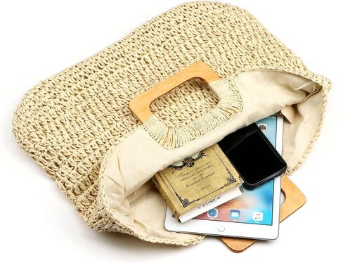 YYW Large Handwoven Straw Bag Travel Shopping Handbag Woven Straw Beach Bag for Women Girls in Saudi Arabia