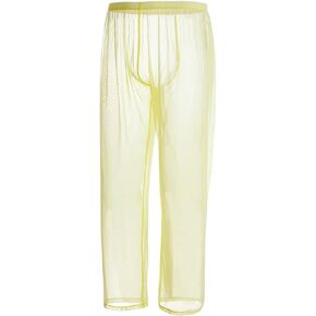 ZONBAILON Mens Mesh See Through Pajama Bottoms Transparent Nightwear Sleep UnderPants