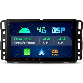XTRONS for Chevy Chevrolet Silverado GMC Acadia Radio with CarPlay 8" QLED Touch Screen 8GB+128GB