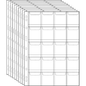 200 Pockets Coin Binders Pages - 1.77 inch Holders 10 pcs Loose-Leaf Sheets Acid-Free Collection Holders for Medallion Coin Stamp Currency Collecting Supplies 45x45 mm / 1.77x1.77 inch CS03220